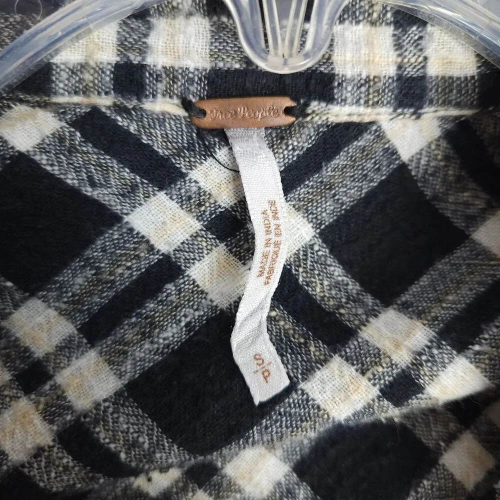 Free People Catch Up With Me‎ Plaid Flannel Shirt Small Cotton